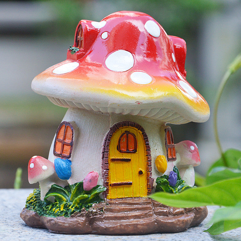 Mushroom House Decoration Resin Handicraft Gardening