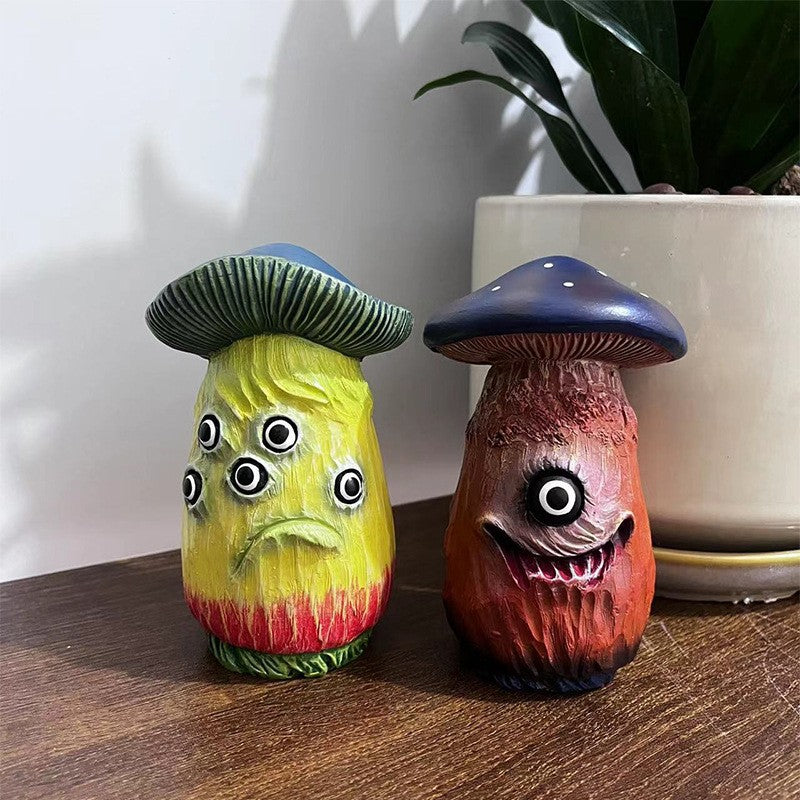 Miniature Spooky Mushroom Garden Sculpture