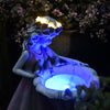 Bird Bath Flower Fairy Solar Figurine