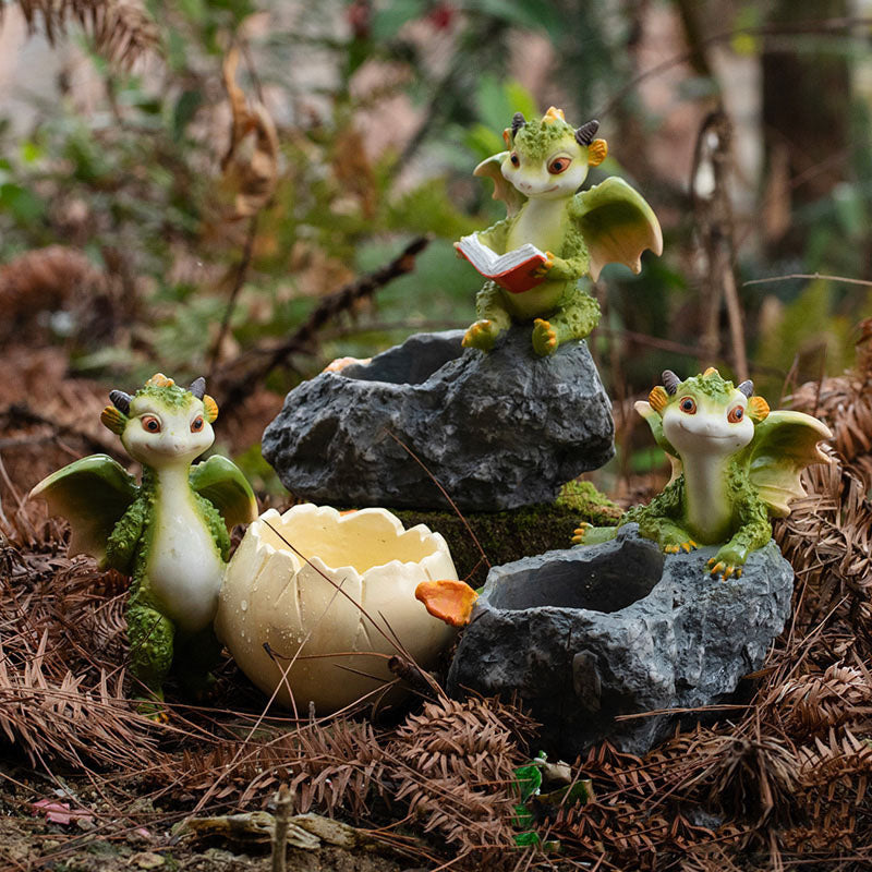 Miniature Dragon Figurines for Fairy Garden