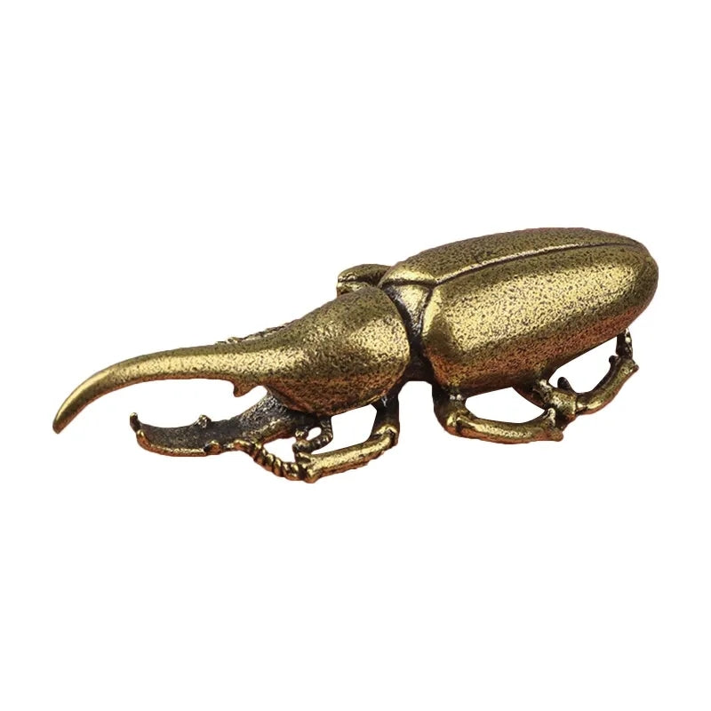 HORNED BEETLE   Brass Ornament