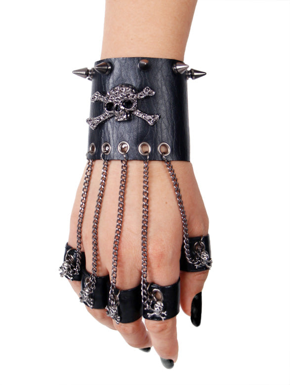 GRIM Punk Chained & Spiked Wristband