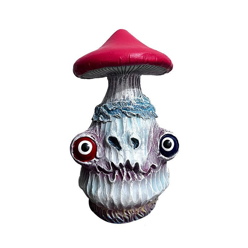 Miniature Spooky Mushroom Garden Sculpture