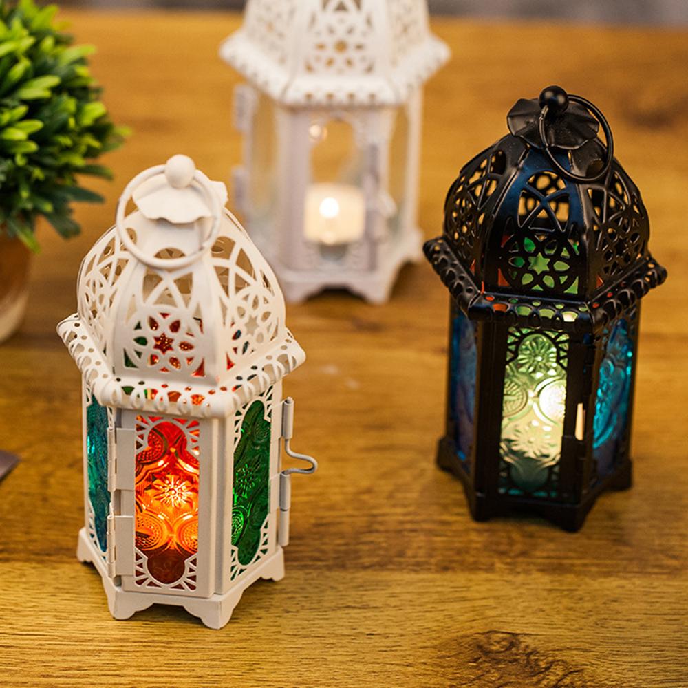 AMINA  Moroccan Glass Candle Lantern