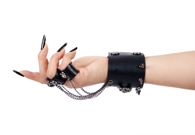 GRIM Punk Chained & Spiked Wristband